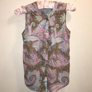 American Eagle paisley button up blouse